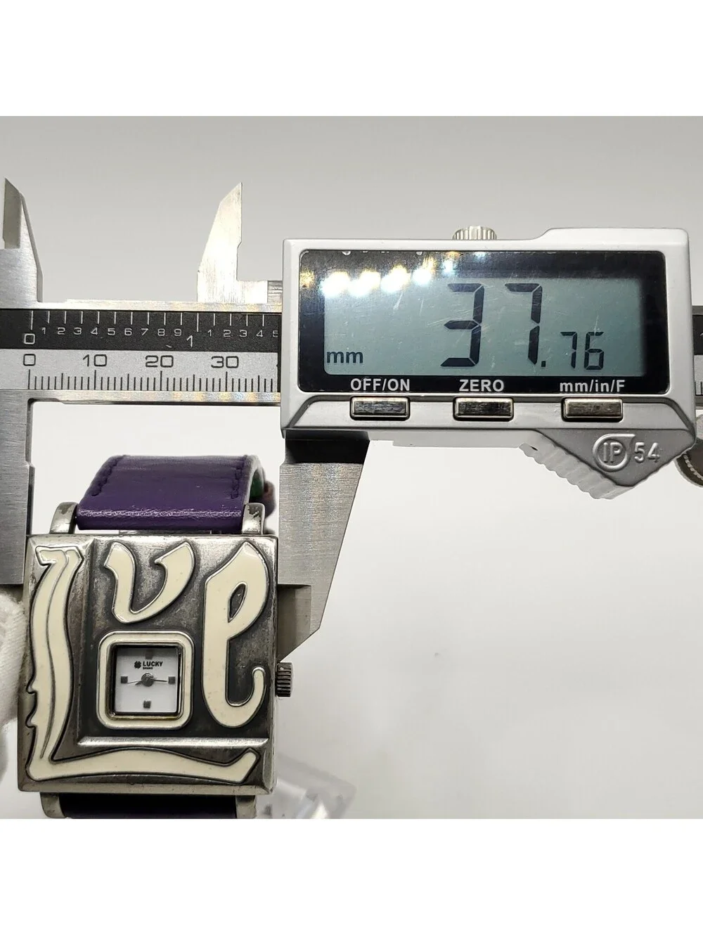 Lucky Brand Quartz Womens Watch 37mm Square Face Love Purple/Green New Battery